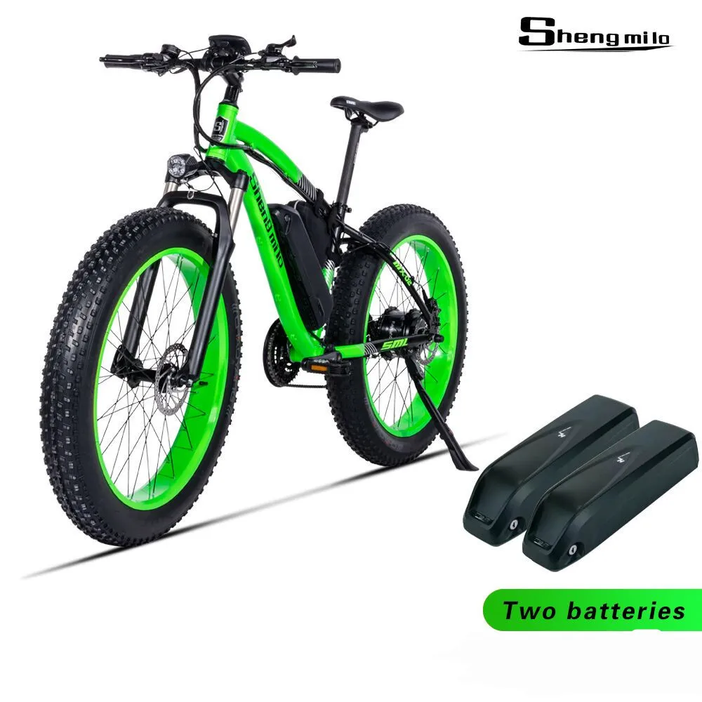 double battery motor BaFang 500 Watt eBike Beach Electric snow bike MX02 NEW Electric bicycle Performance Fat tires Electric mountain bike - Цвет: double battery