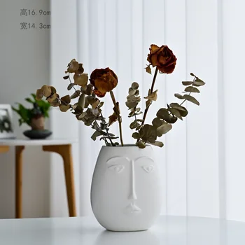 

Character Facial Vase Nordic Home Ceramic Vase Decoration Desktop Decoration Soft Decoration Desktop Art Decoration