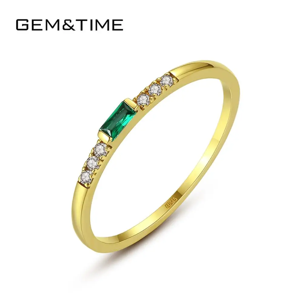 Gem&Time Luxury Real 14k Gold Rings Emerald Gemstone Rings For Women Engagement Wedding Band Yellow Gold 585 Fine Jewelry R14140 Gem&Time Luxury Real 14k Gold Rings Emerald Gemstone Rings For Women Engagement Wedding Band Yellow Gold 585 Fine Jewelry R14140