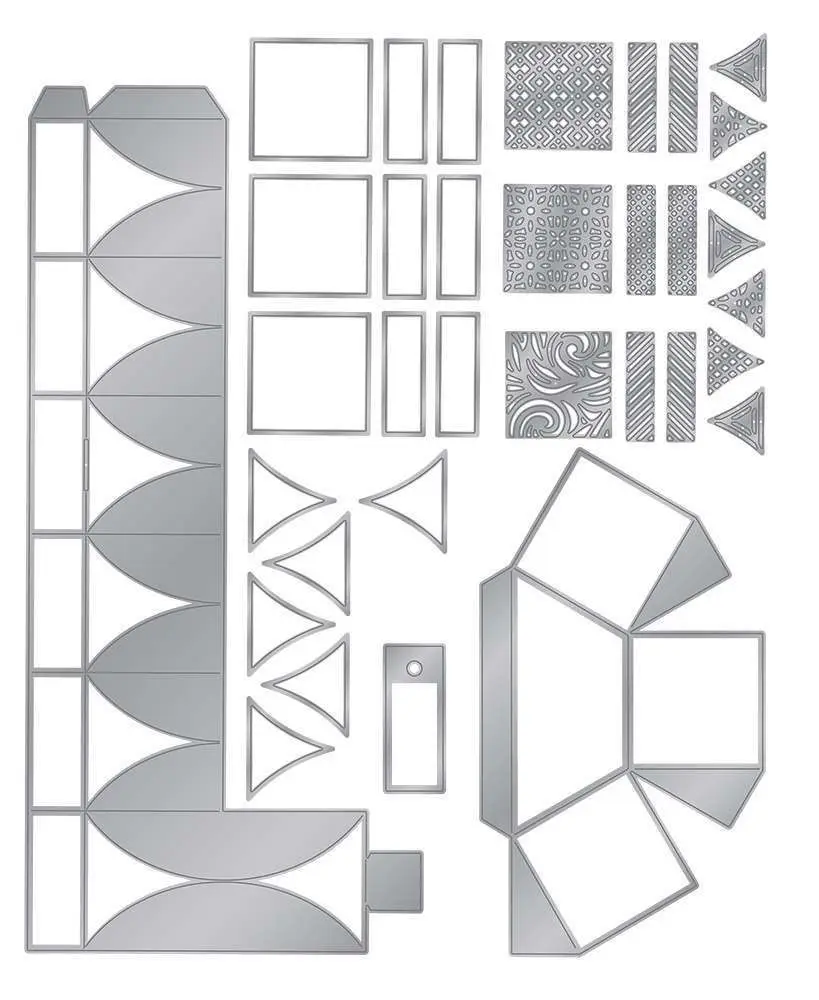gemini---box-making-dies---metal-die-render---hexagon-petal-box