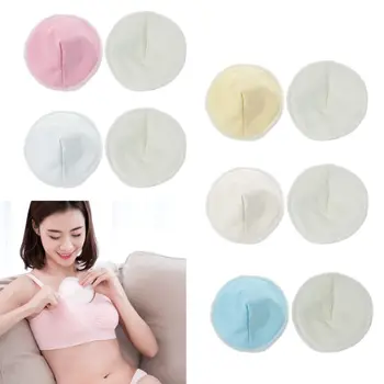 

2 PCS Reusable Organic Bamboo Breast Pads Washable 3D Cup Contoured Feeding Pad Mum Contoured Nursing Pads Baby Breastfeeding Ac