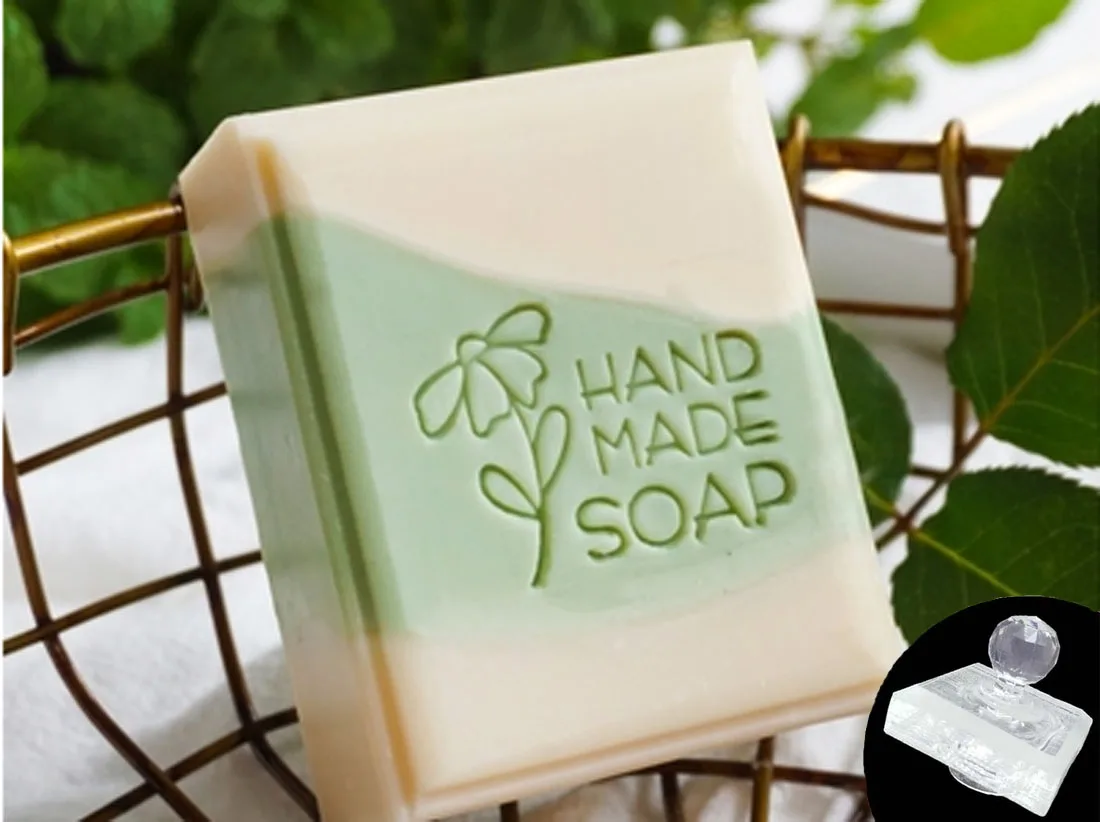 Handmade Letter Beautiful Plants Flower Style Soap Stamp Exquisite Acrylic Handmade Seal Natural For Soap Making Chapters
