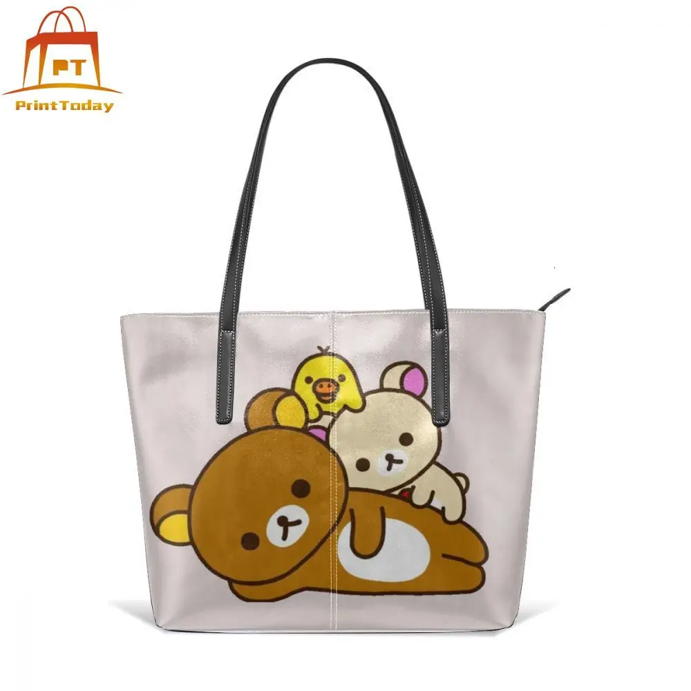 Rilakkuma Сумочка Rilakkuma и друзья сумки с верхней ручкой дорожная Высококачественная кожаная сумка-тоут модные большие женские сумки