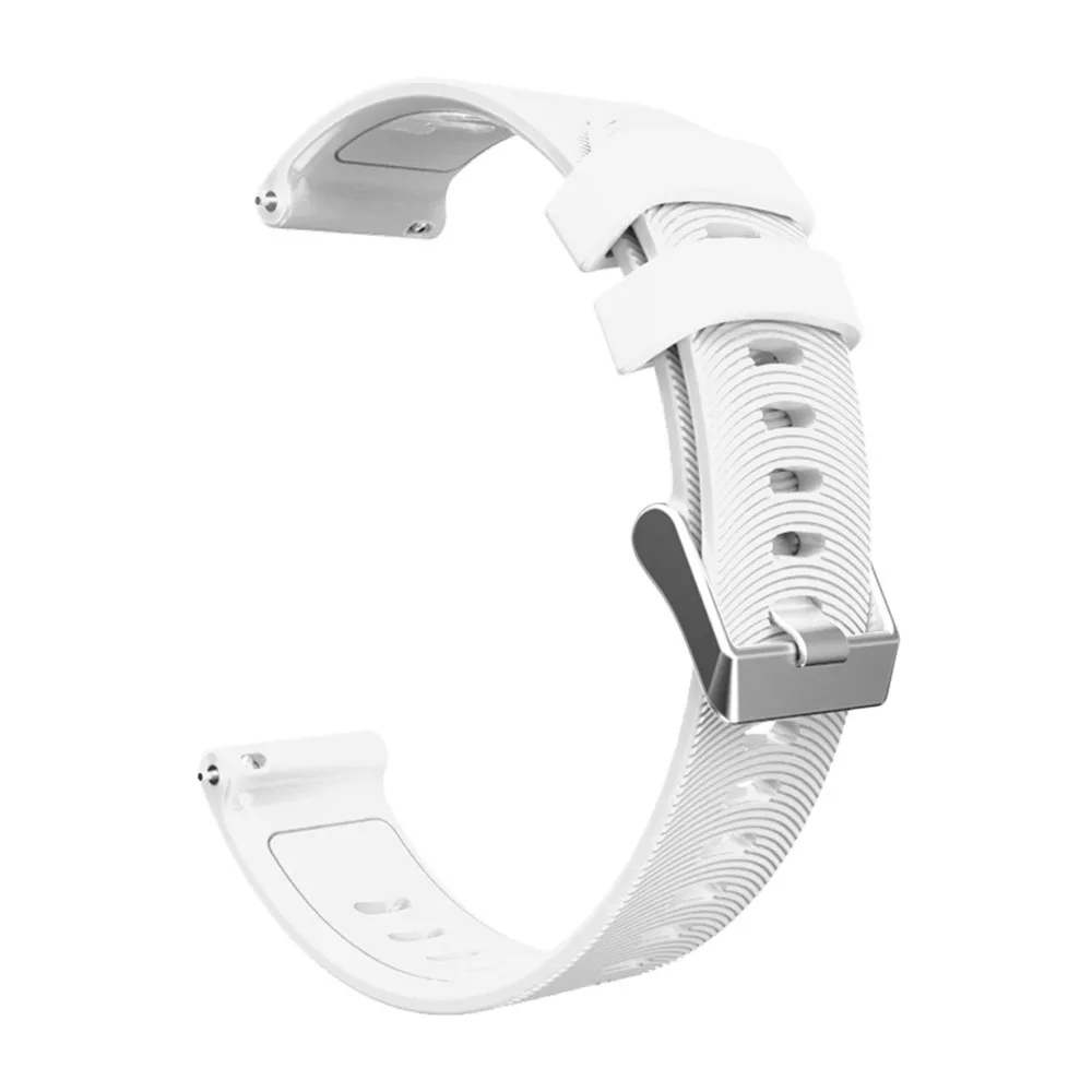 Белый 20 мм силиконовый ремешок для часов Garmin Vivoactive 3 HR Forerunner 245 645 для samsung Galaxy Watch Active gear S2 спортивный ремешок для часов - Цвет: Белый