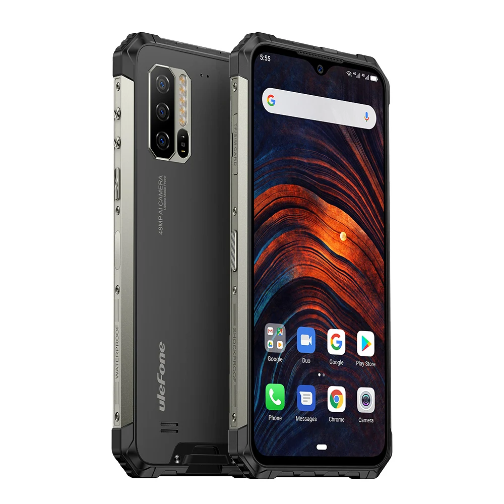 Глобальная группа 48MP Тройная камера Ulefone Armor 7 Finfgerprint ID And Face Unlock 6,3 ''Android 9,0 телефон 128GB 8GB NFC 5500mAh