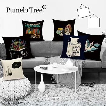 

Colorful Book Decorative Throw Pillows Case Cute Unicorn Cushion Cover Cartoon Animal Sofa Cushion Cover for Living Room Cojines