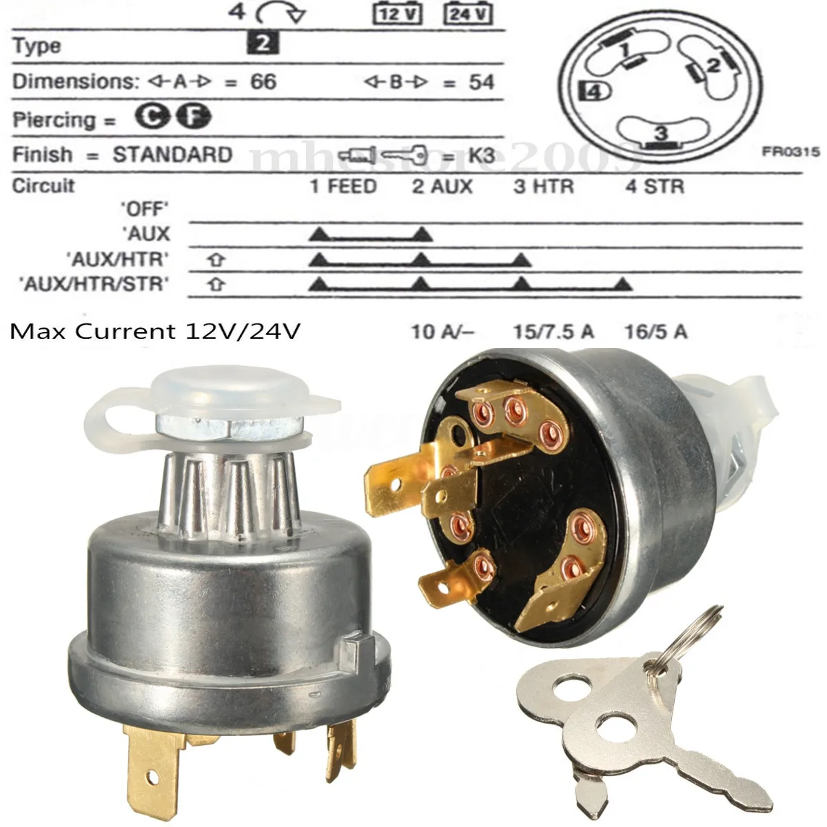 Ignition Switch Auto Ignition Switch Universal Car Ignition Switch Push Scooter 2 Key 12v 24v Pratical Car Switches Relays Aliexpress