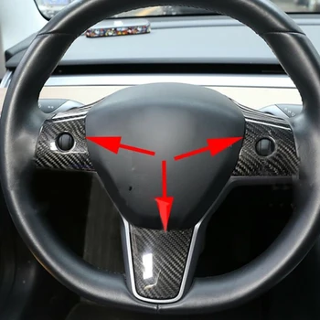 

Durable And Practical Carbon Fiber Steering Wheel Cover Trim Accessories For Tesla Model 3 2018-2020