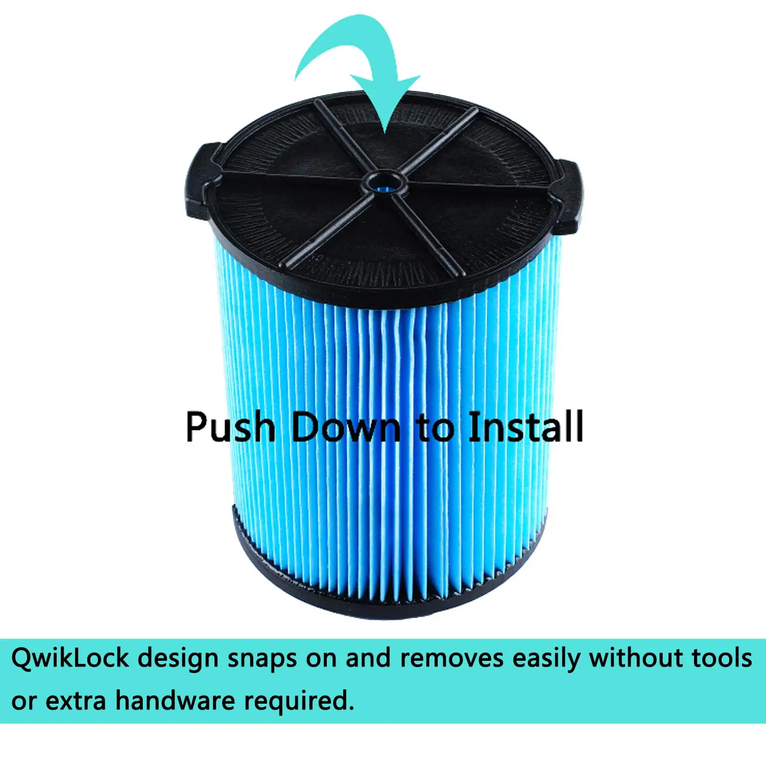 Vacuum Cleaner Filter For Rigid 6-20 Gallon Wet Dry Vacuums 3-Layer Pleated Paper Vacuum Filter Blue+Black VF5000 Replacement