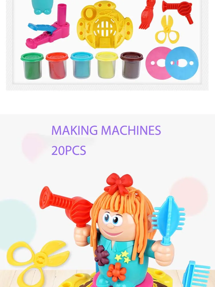 Diy творческая глина тесто машина плесень мода игрушка костюм 3d цвет грязи волос резка свинья лапша детей ремесленных подарок пластилин