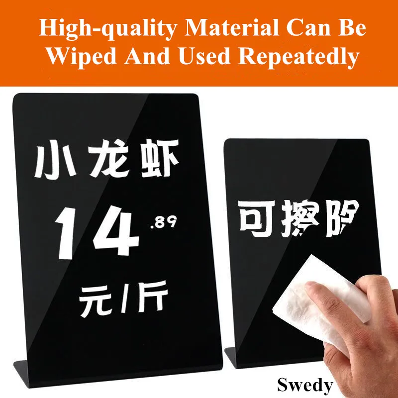 A4 L Shape Chalkboard Message Sign | Plastic Board Liquid Chalk Markers Blackboard Stand For Restaurant Cafes Menus Place Cards wooden drawing board small chalkboard sign message supply decor party supplies coffee bar outdoor menu