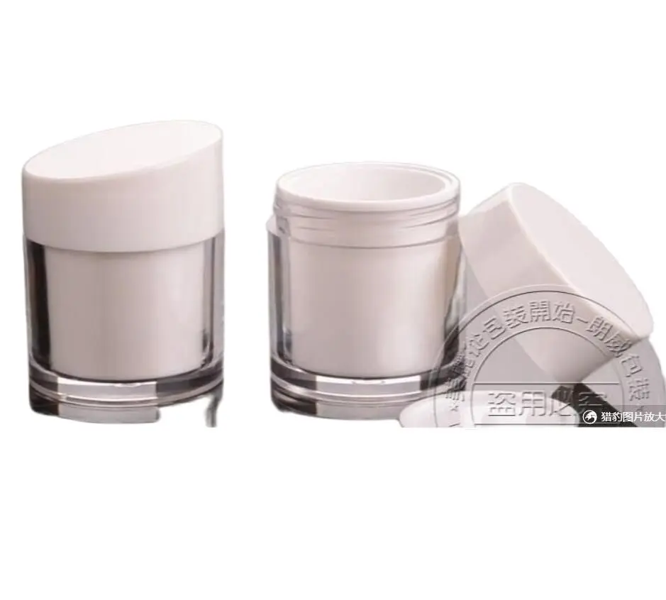

Wholesale,50G Cream Jar,White Double Layer Plastic Mask Makeup Sub-bottling,Empty Cosmetic Container,Sample Canister