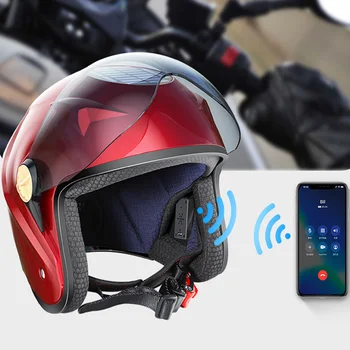 

Electric Motorcycle Helmet Intelligent Bluetooth Connection Air Conditioning Fan Solar Charging ABS Material Automatic Heat Diss