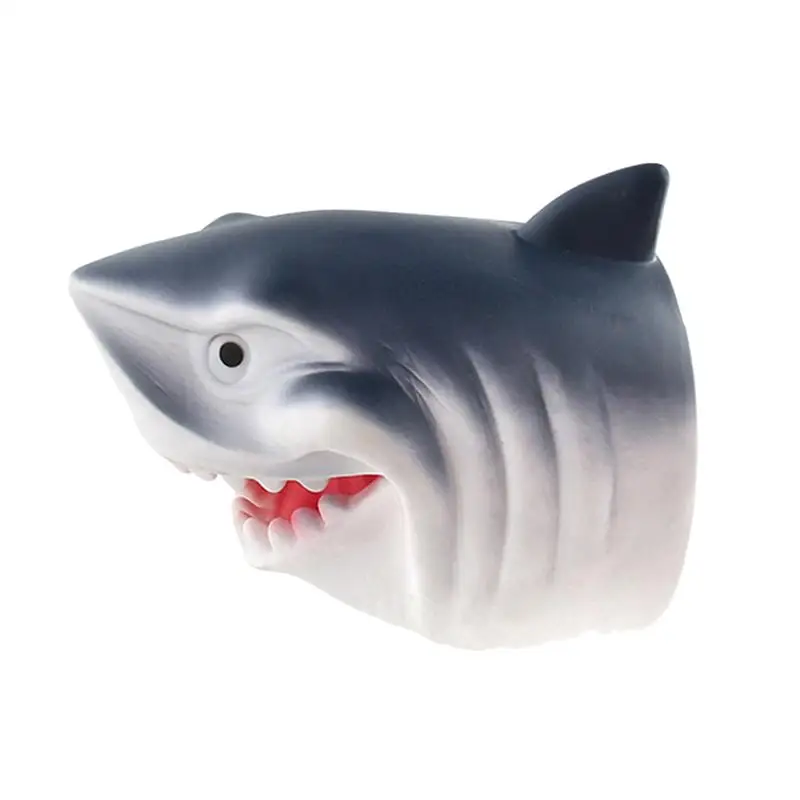 Blue Shark Ручные куклы реалистичные сказочные Дельфин и акула и крокодил ручной реквизит ролевые игры игрушки куклы пластиковые игрушки для косплея детей - Цвет: Blue Shark