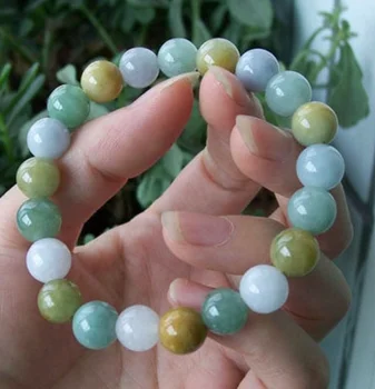 

Genuine 100% Natural Untreated Icy Light Green Jadeite 8mm Beads Necklace DIY