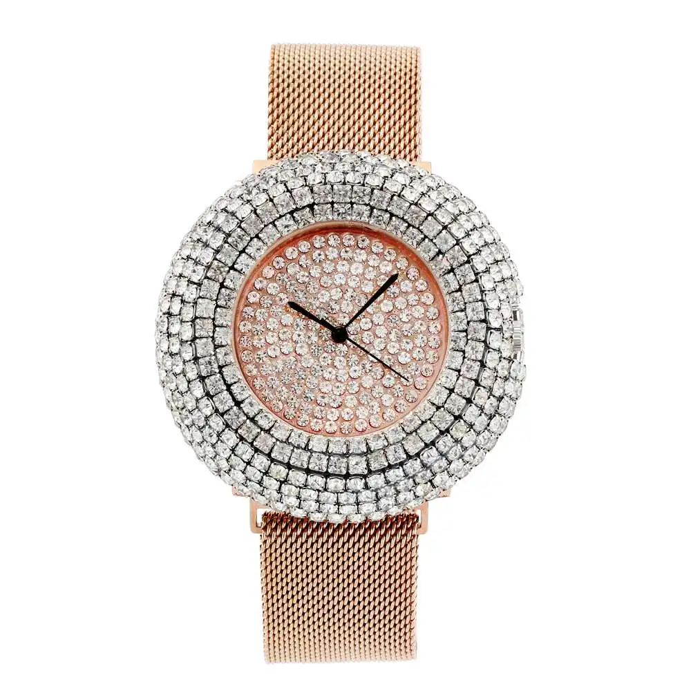 JBAILI новые женские часы люксовый бренд большие алмазные часы водонепроницаемый специальный браслет магнит сетка дорогие женские наручные часы