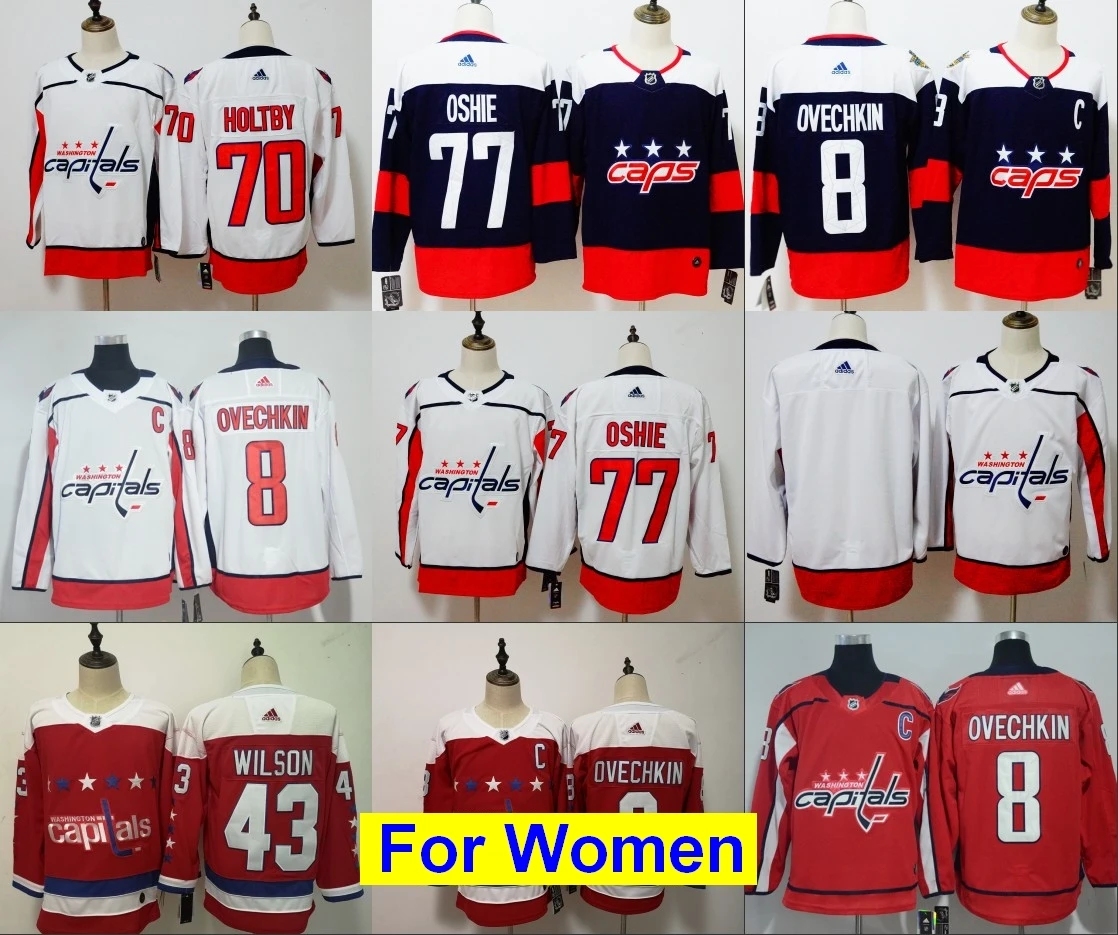 Все прошитой Для женщин Washington TJ Oshie Александра Овечкина Tom Holtby Nicklas Backstrom Braden Евгений Кузнецова Майки