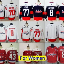 Все прошитой Для женщин Washington TJ Oshie Александра Овечкина Tom Holtby Nicklas Backstrom Braden Евгений Кузнецова Майки