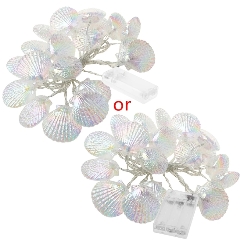 Seashell Starfish Conch Light String LED 3000K Warm White Garland Lights for Christmas Tree Wedding Party Home Indoor Decoration | Лампы и