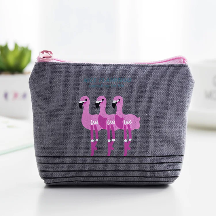 Ougger Women's Coin Purse Pouch Short Small Canvas Cute Popular Korean Style Animal prints Mini Girl's Wallets with Zipper
