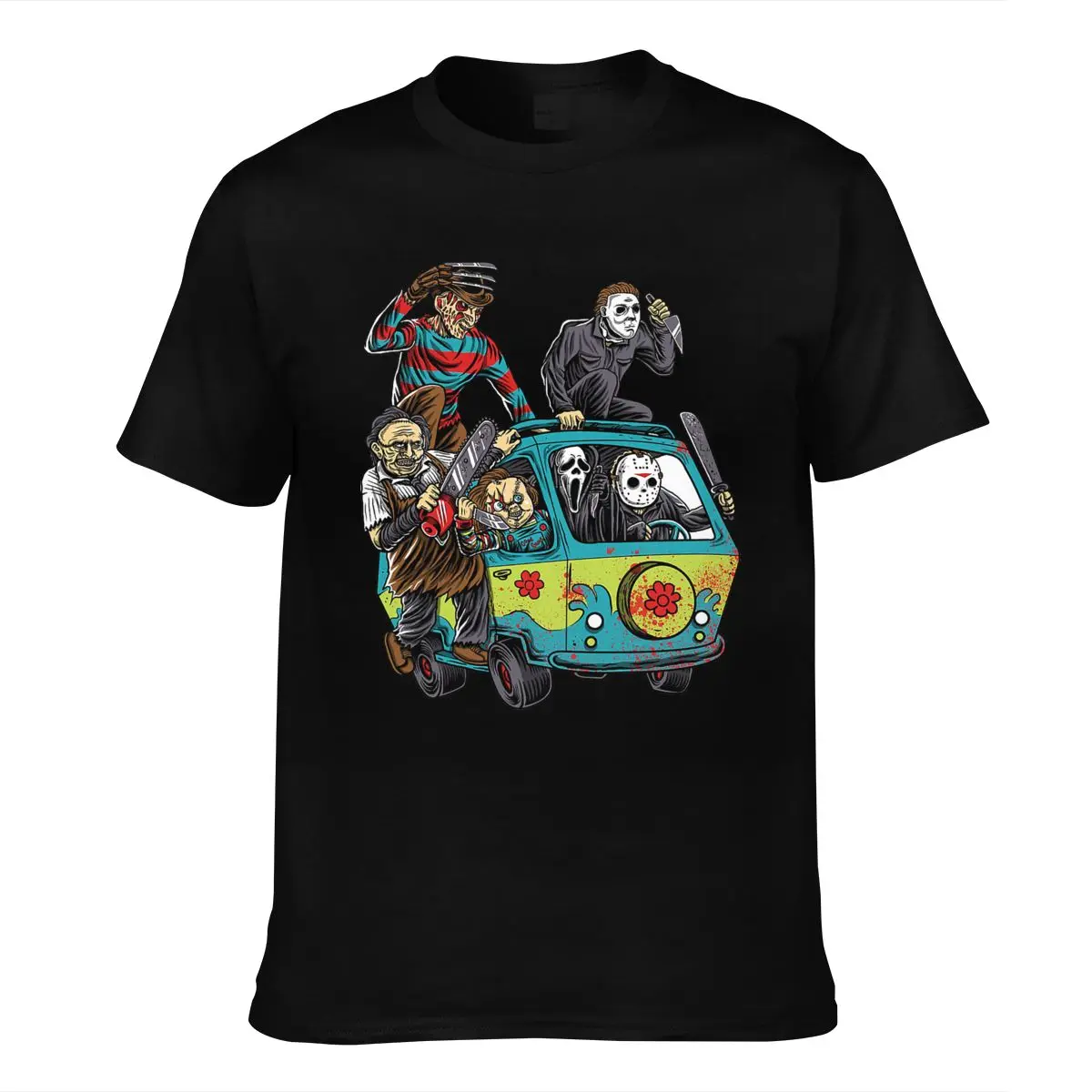 

Halloween T-shirts Men by Krueger Chucky Jason Ghost Top Popular T-shirts Cotton Short Cn(origin)