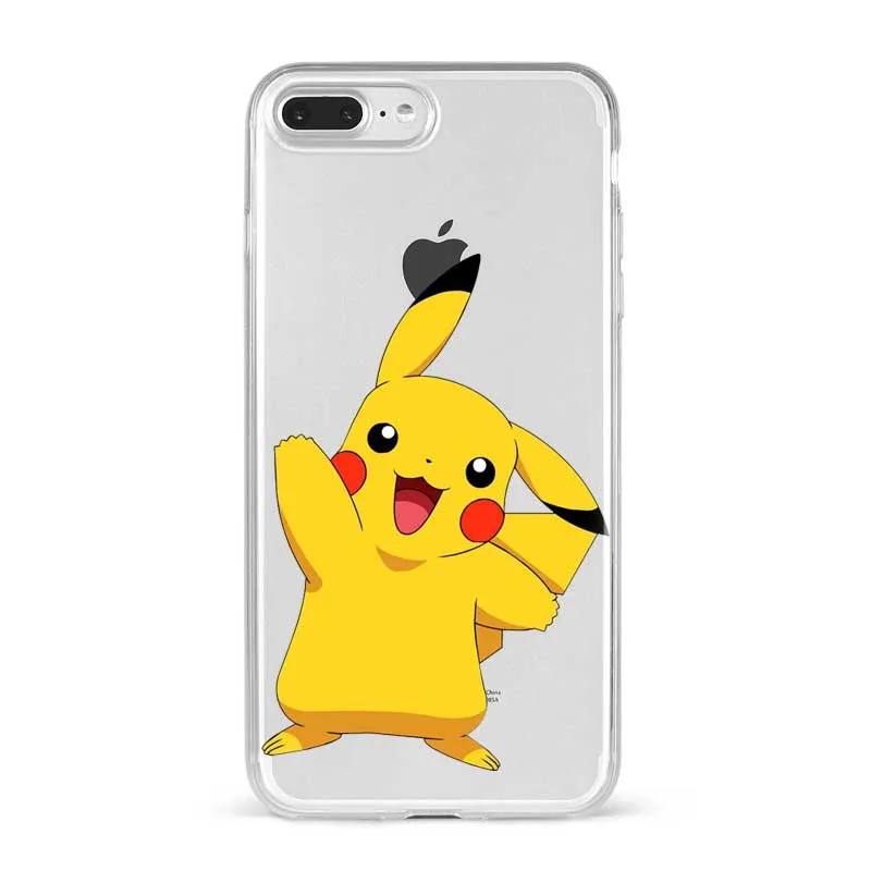 Забавный Милый Pocket ELF Pikachue Мягкий силиконовый прозрачный чехол для телефона Funda чехол для iPhone 5S, SE 6 6s 7 8 Plus X XR XS MAX