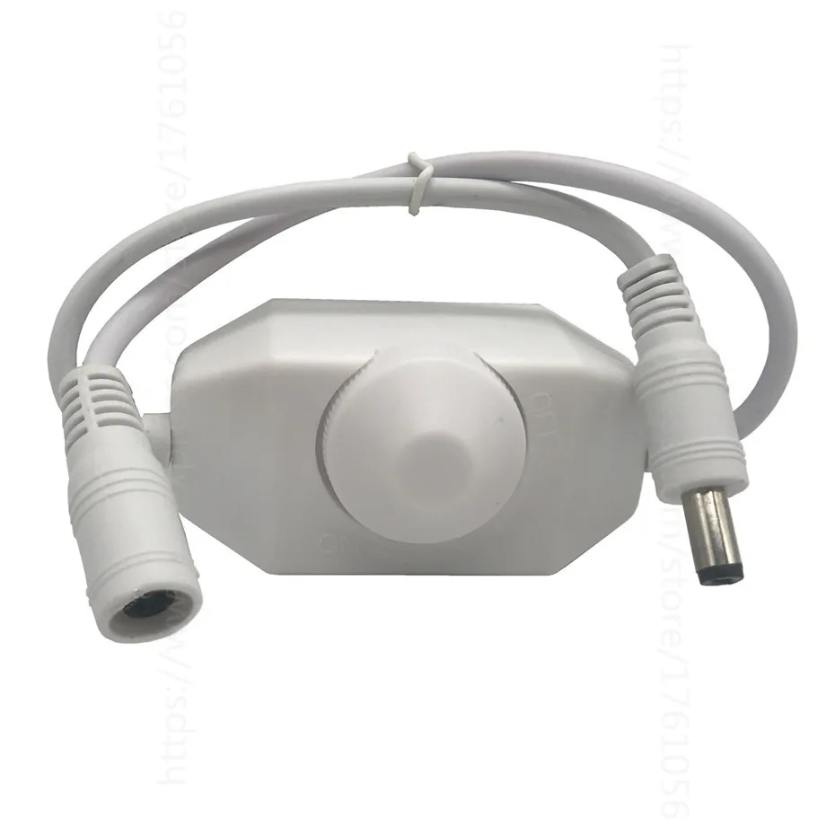 Dimmable WH Диммируемый переключатель ВКЛ. Выкл. С женским штекерным кабелем питания 5,5x2,1 мм разъем коннектора постоянного тока проводной переключатель 5 в 12 В 24 В для CCTV светодиодный светильник - Цвет: Dimmable WH