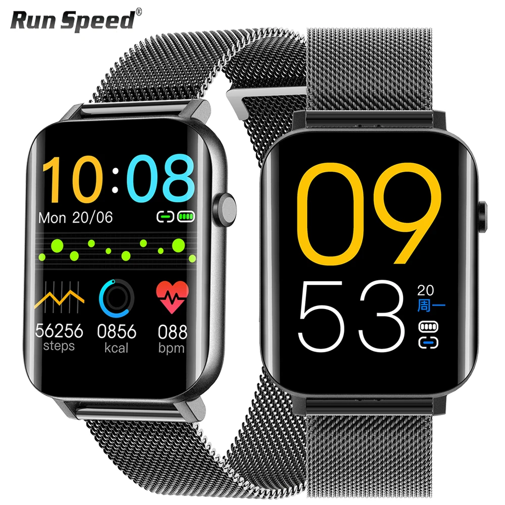 Run Speed Smart Watch 1.7 Inch HD Full Touch Screen Heart Rate Blood Oxygen Monitor Men Women Smartwatch for Android Apple Oppo