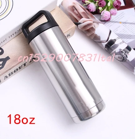 18oz stainless steel 18 унций/36 унций/64 унций чашка для воды из нержавеющей стали с вакуумной изоляцией бутылка с двойными стенками из нержавеющей стали дорожная бутылка для воды - Цвет: 18oz stainless steel