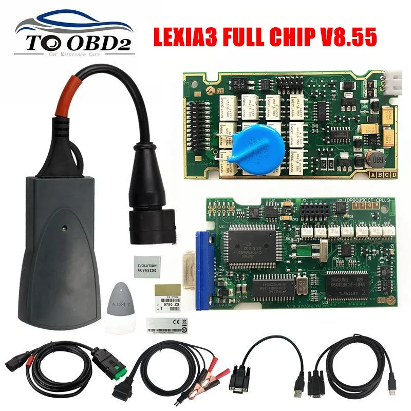 Золотистые чипы lexia 3 921815C прошивка Diagbox V7.83 V8.55 Lexia3 PP2000 V48/V25 для Citroen/Peugeot