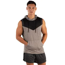 Crazy Muscle мужской спортивный жилет для фитнеса бега баскетбола впитывающий пот без рукавов с капюшоном