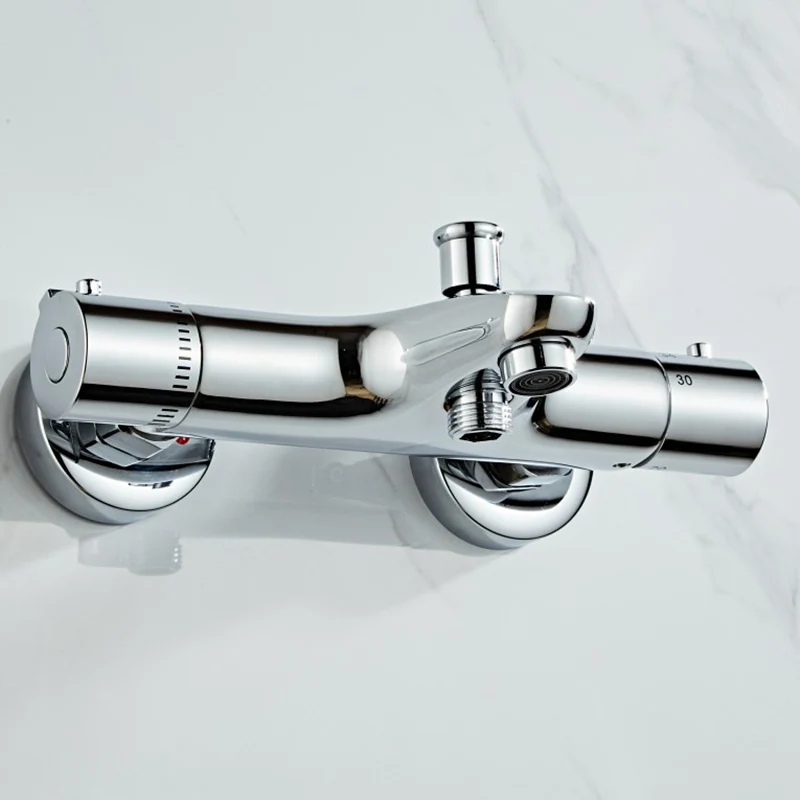 Description Picture 4 of itemThermostatic Bath Shower Control Valve Bottom Faucet Wall Mounted Hot And Cold Brass Bathroom Mixer Bathtub Tap Shower Mixer Tap