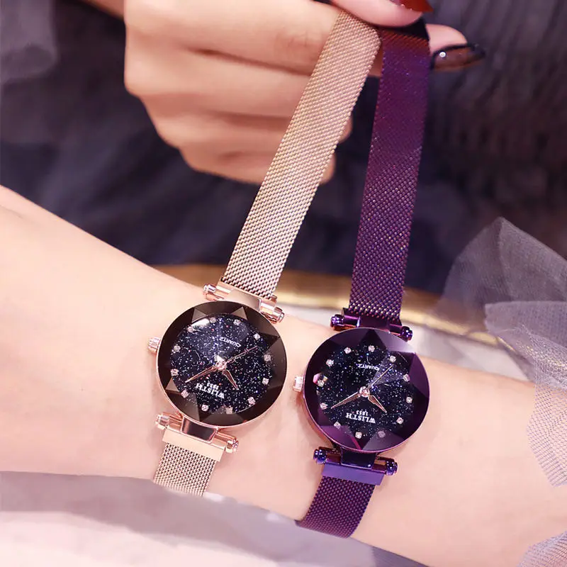 

Wo li shi Stars Women's Tennis Red Students WOMEN'S Watch Korean Style Diamond Set WOMEN'S Watch Douyin Hot Selling