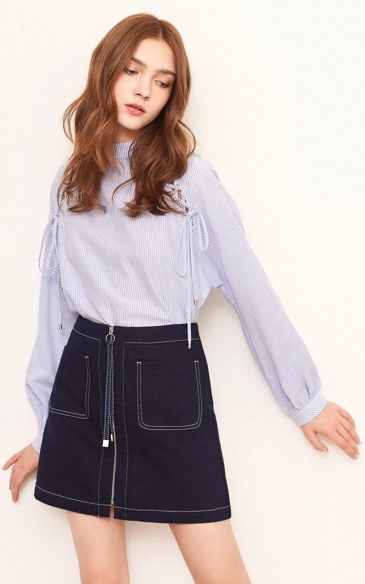Vero Moda джинсовая юбка на подкладке с видимыми строчками | 318337504