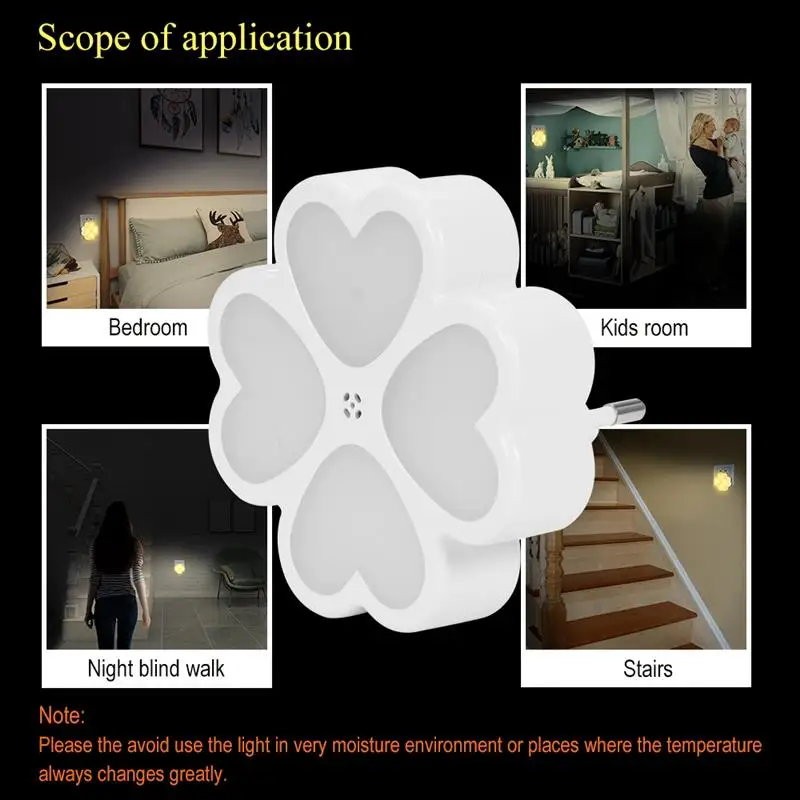

0.5W LED Night Light PIR Auto Motion Sensor Plug-In Novelty Atmosphere Emergency Lamp For Kids Children White