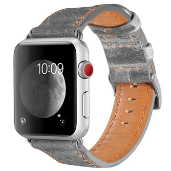 

Crazy Horse pattern Leather Strap For Apple Watch Band 5/4 42/38mm Burst Crack Bracelet Wristband For iWatch Series 3/2 44/40mm