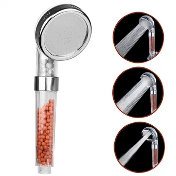 

High Pressure 3 Mode ABS New Anion SPA Handheld Transparent Water-Saving Filter Shower Head Rainfall