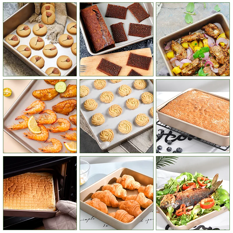 Deep Baking Pan Cookies Sheet Rectangular Jelly Roll Non Stick Carbon Steel  Cake Metal Bakeware Biscuit Bread Loaf DIY Tools - AliExpress