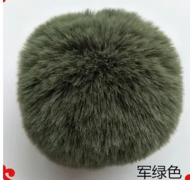 8cm Faux Rabbit Fur Ball Keychain Fur Pom Pom Keychains Llaveros Portachiavi Fluffy Keychain Porte Clef Porte Clef Pompom De - Цвет: GREEN