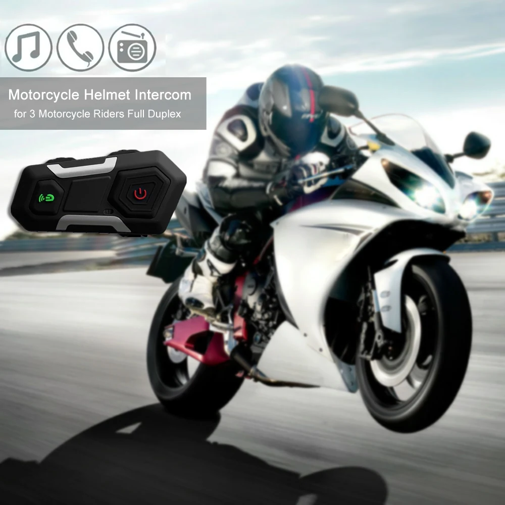 T10S Hands-free мотоциклетный шлем Bluetooth домофон гарнитура 1200 м переговорный шлем гарнитура для 3 мотоциклистов полный дуплекс