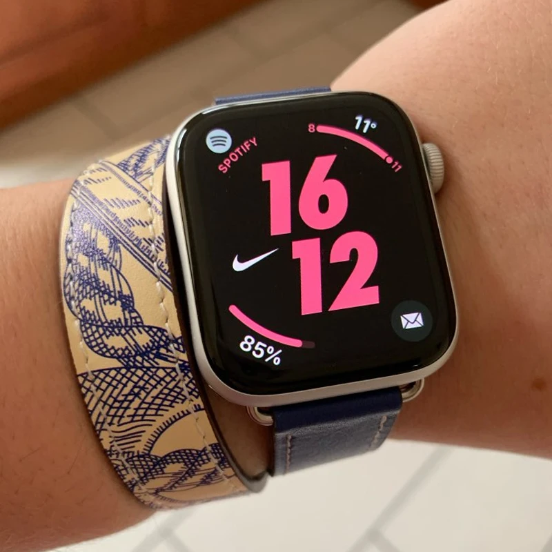 Ремешок для apple watch 44 мм 40 мм из натуральной кожи iwatch 42 мм 38 мм двойной тур Браслет ремешок для apple watch 5 4 3