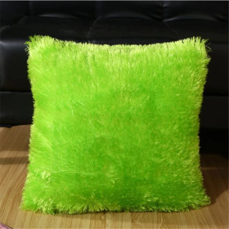 Плюшевый Мягкий Чехол на подушку, плюшевый искусственный мех, наволочки для подушек для дома, декоративная наволочка для дома в отеле, подушки для дивана, автомобиля, стула - Цвет: green