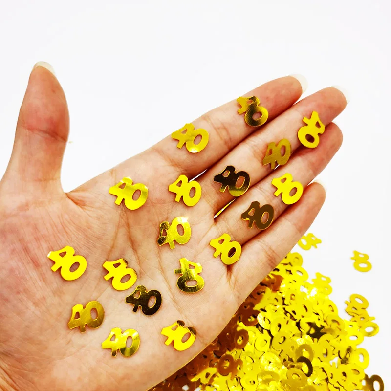 Confetti Gold Happy Birthday Number Figure 15g/pack for Party Decorations 16 18 20 21 25 30 40 50 60