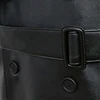 Mauroicardi Spring Autumn Long Black Oversized Faux Leather Trench Coat Men 2022 Drop Shoulder Belt Faux Leather Coats for Men 5