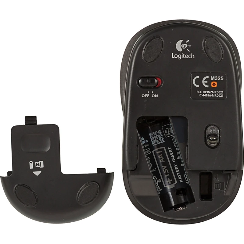 Мышь Logitech M325 черный оптическая(1000dpi) беспроводная USB1.1 для ноутбука(2but