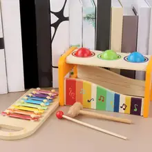 Деревянная ручная, ударная фортепиано мультфильм 8 Serinette и молоток деревянный шар для детей музыкальный инструмент обучающие игрушки