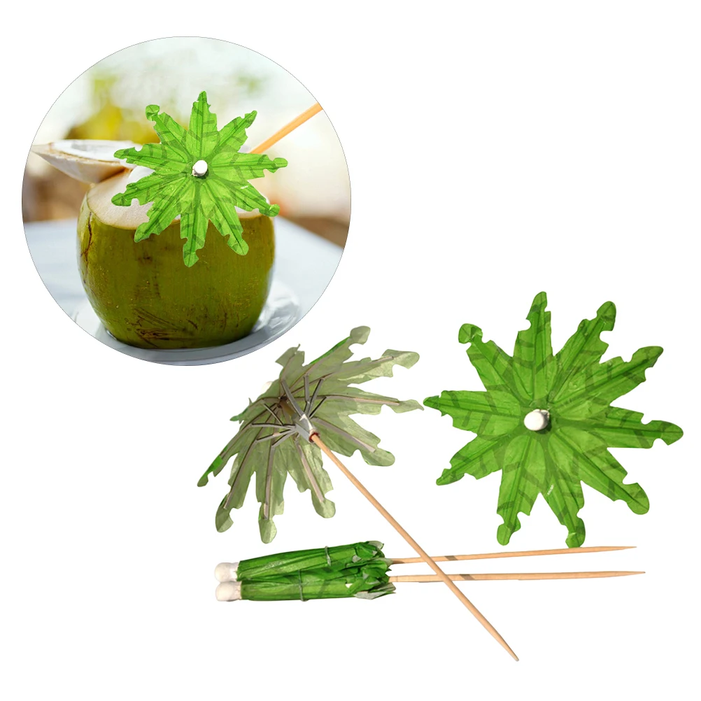 20pcs Coconut Tree Cake Topper Cute Cake Picks Inserts Paper Cupcake Toppers Dessert Fruit Food Picks For Wedding Birthday Party