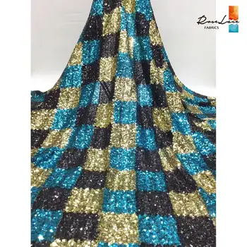

Dazzling Design French Net Lace Fabrics With Sequins 2019 Latest Fashion Embroidery Mesh Tulle Sequined Laces For Prom Sewing