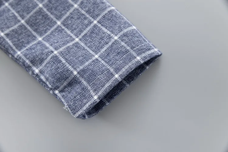 Детская одежда Демисезонный для маленьких мальчиков Костюмы Infant Lapel клетчатый костюм для мальчика: куртка, футболка и штаны, 3 шт./компл. для Повседневное костюмы для будущих мам