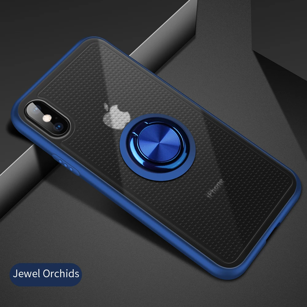 Кольцевой защитный чехол для Apple iPhone 11 Pro Max XR Xs Max 8 7 6 6s Plus X прозрачный Магнитный противоударный чехол для iPhone 11 - Цвет: blue